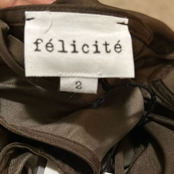 Felicite Women's Size S Maxi Slip Dress Solid Brown Minimalist Contemporary New - Picture 7 of 7